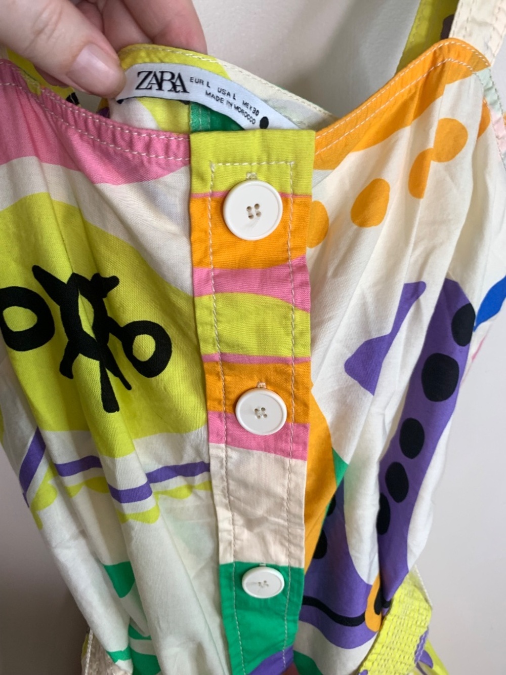 Zara Printed Colourful Button Front Midi Dress L - Picture 13 of 15